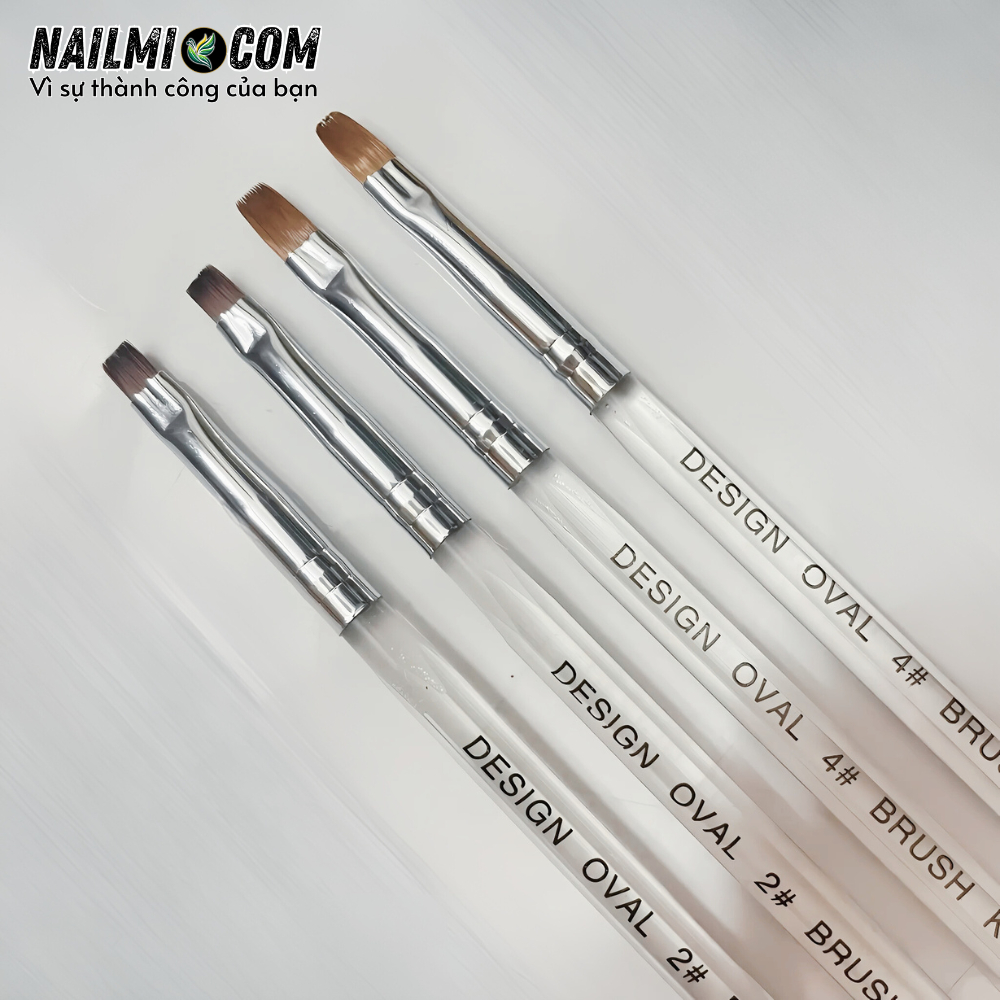 Cọ đắp gel - bản vuông -  Oval Korea số 4 - cán trong_thumbnail_2