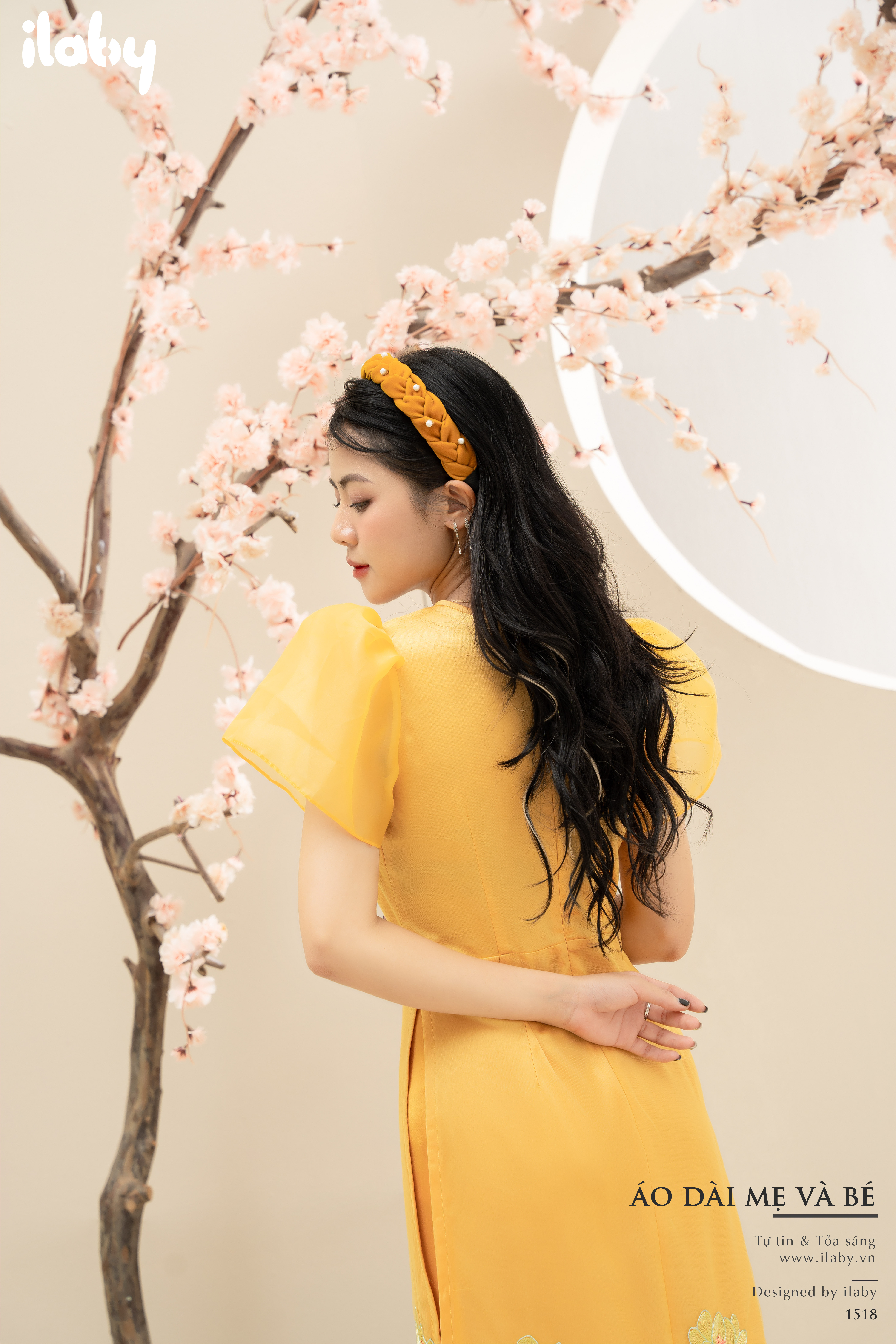 Áo dài hoa sen mẹ kèm quần_thumbnail_5