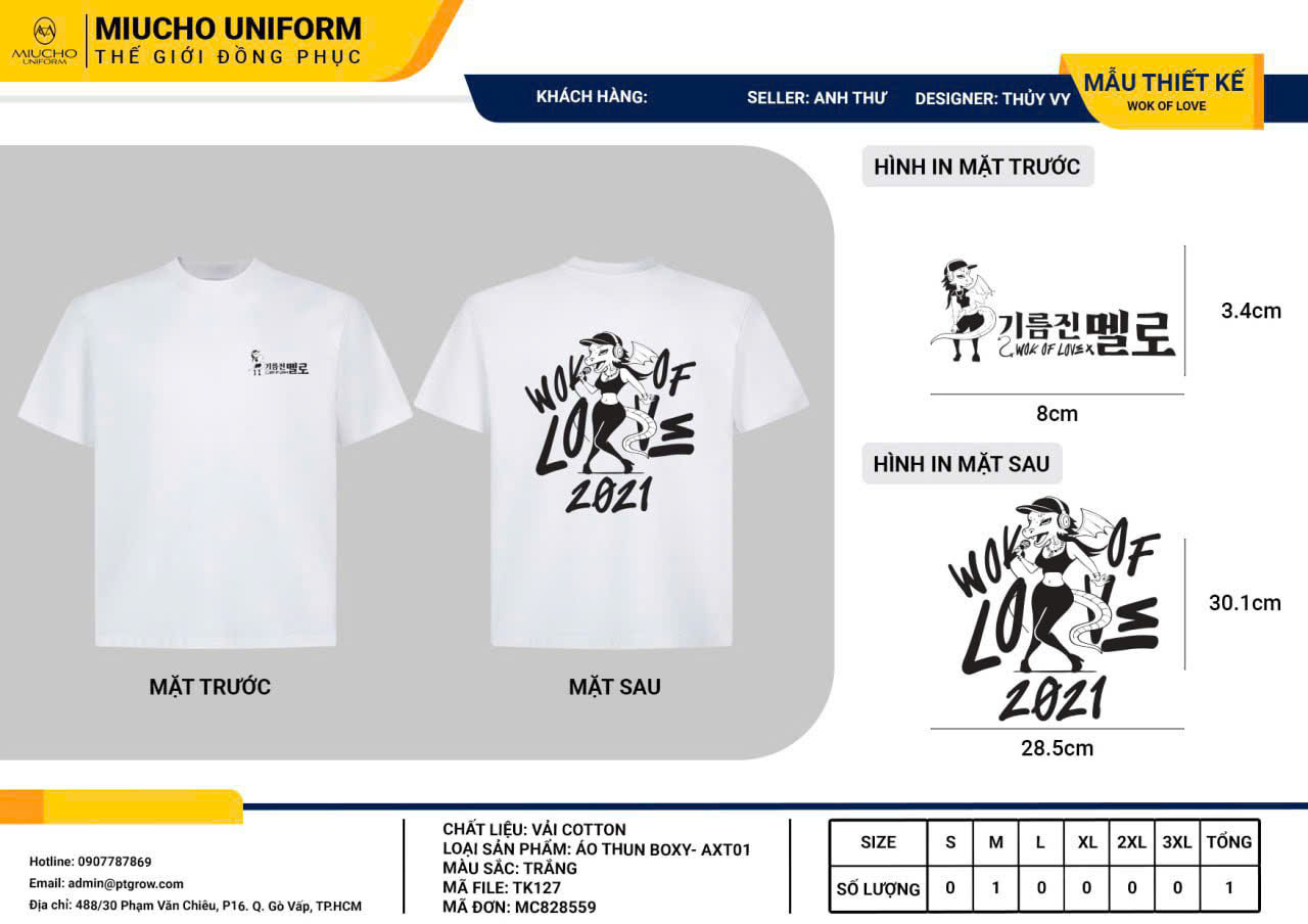 Áo thun thiết kế như yêu cầu TK127