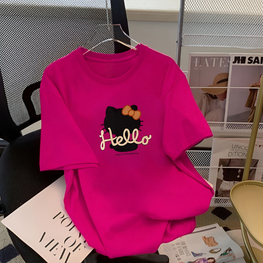 [Form rộng] Áo thun nữ in hình 'Mèo Hello'  - LOZA RT7968_thumbnail_2