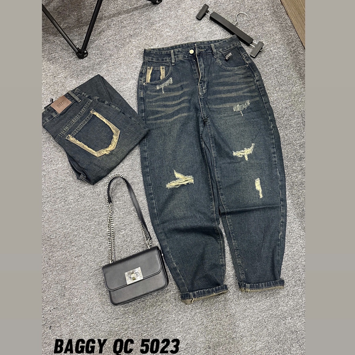 Quần jean baggy rách túi kiểu bigsize QJ5023 dành cho nàng béo mập từ 55-90kg_thumbnail_9