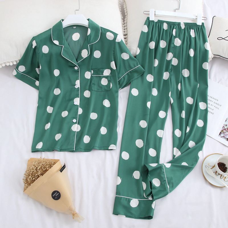 N24B Pijama cộc dài chấm bi nhiều màu