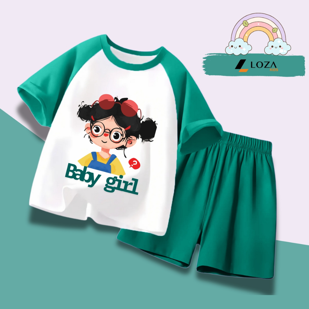 Bộ đồ bé gái in hình Bé gái Baby Girl - Loza Kids FB365_thumbnail_4