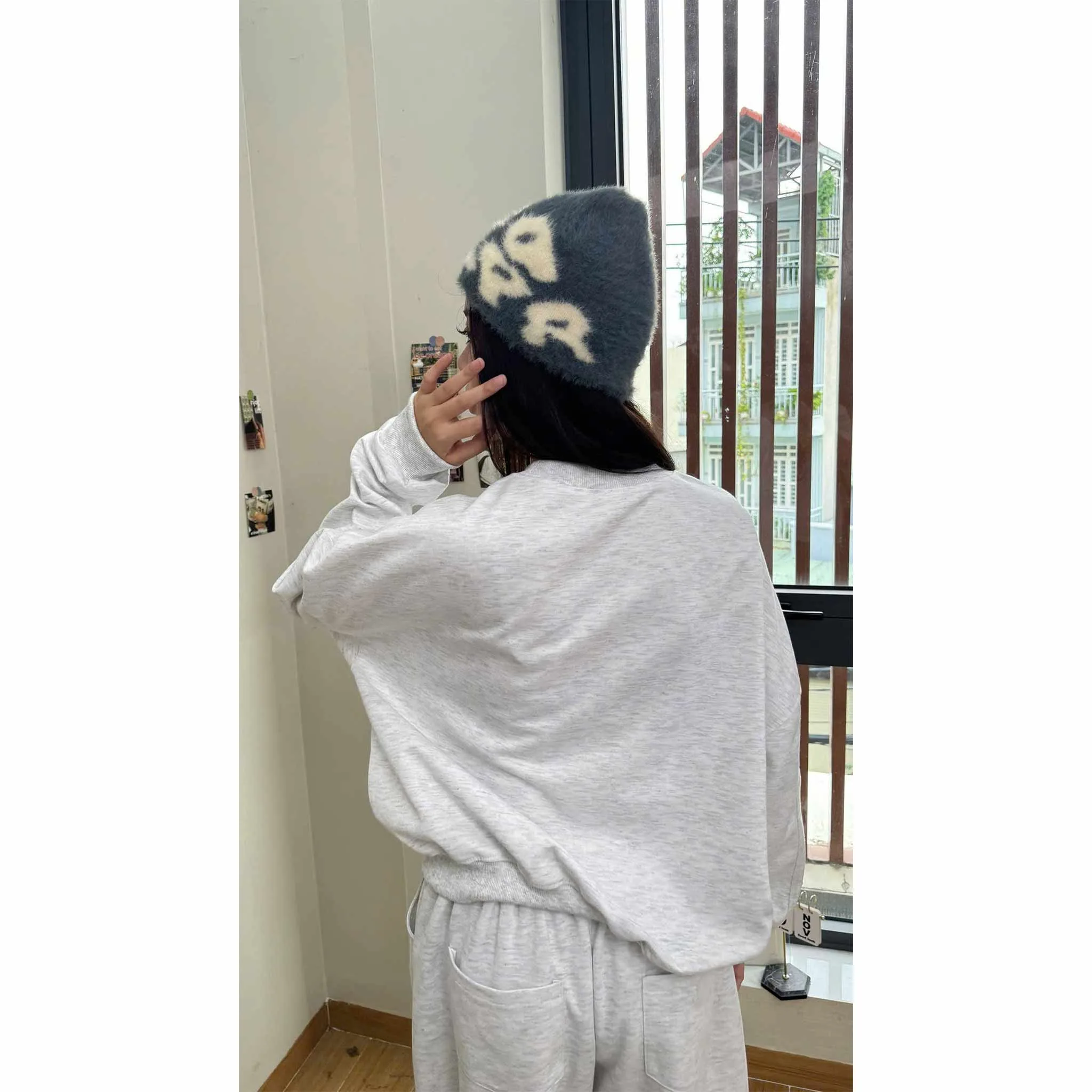 Áo Sweater form boxy local brand Miucho nỉ 2 da thoáng mát thấm hút tốt cổ tròn in basic 2841_thumbnail_9