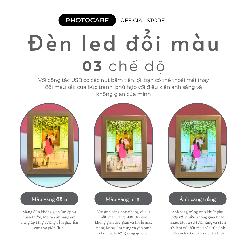 Khung ảnh gương hiện ảnh khi bật đèn in theo yêu cầu, đèn LED đổi màu phù hợp làm quà sinh nhật, bạn gái, quà Valentine_thumbnail_1