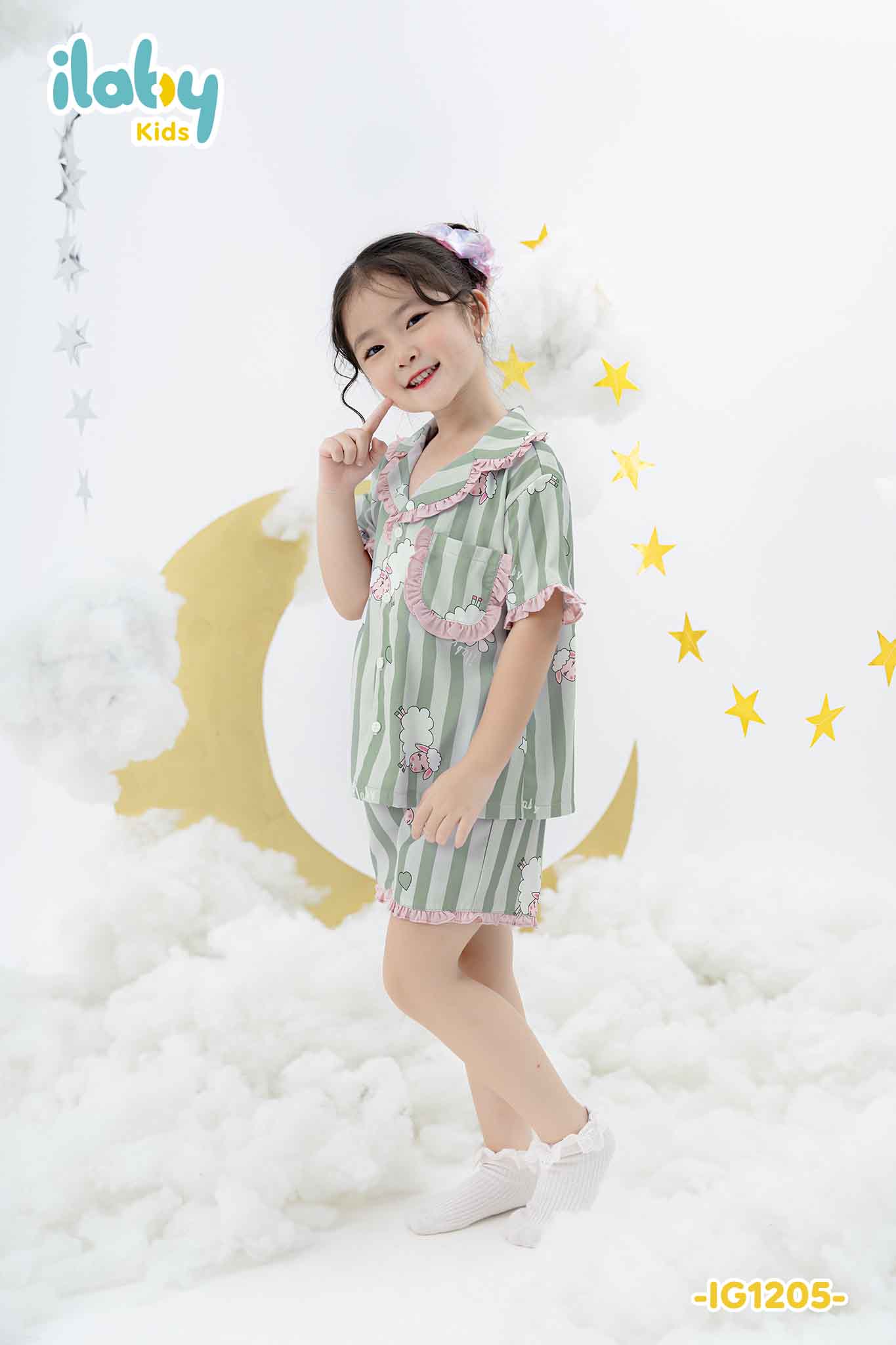 [ Outfit mềm mại ] Bộ pyjama cộc tay phối bèo_thumbnail_3