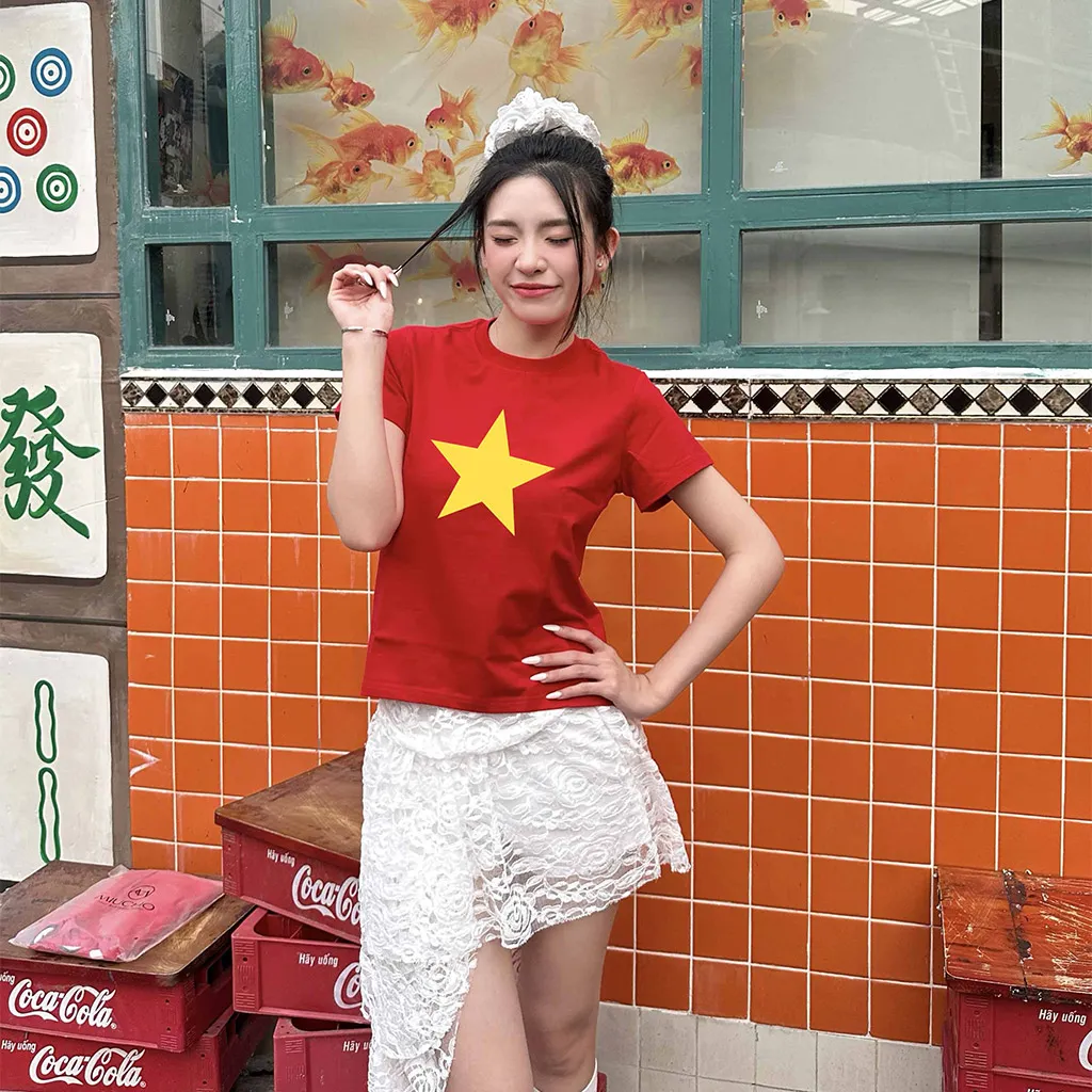 Áo baby tee Việt Nam cờ đỏ sao vàng ABD2462 Miucho vải cotton 4c thoáng mát cổ tròn in basic_thumbnail_6