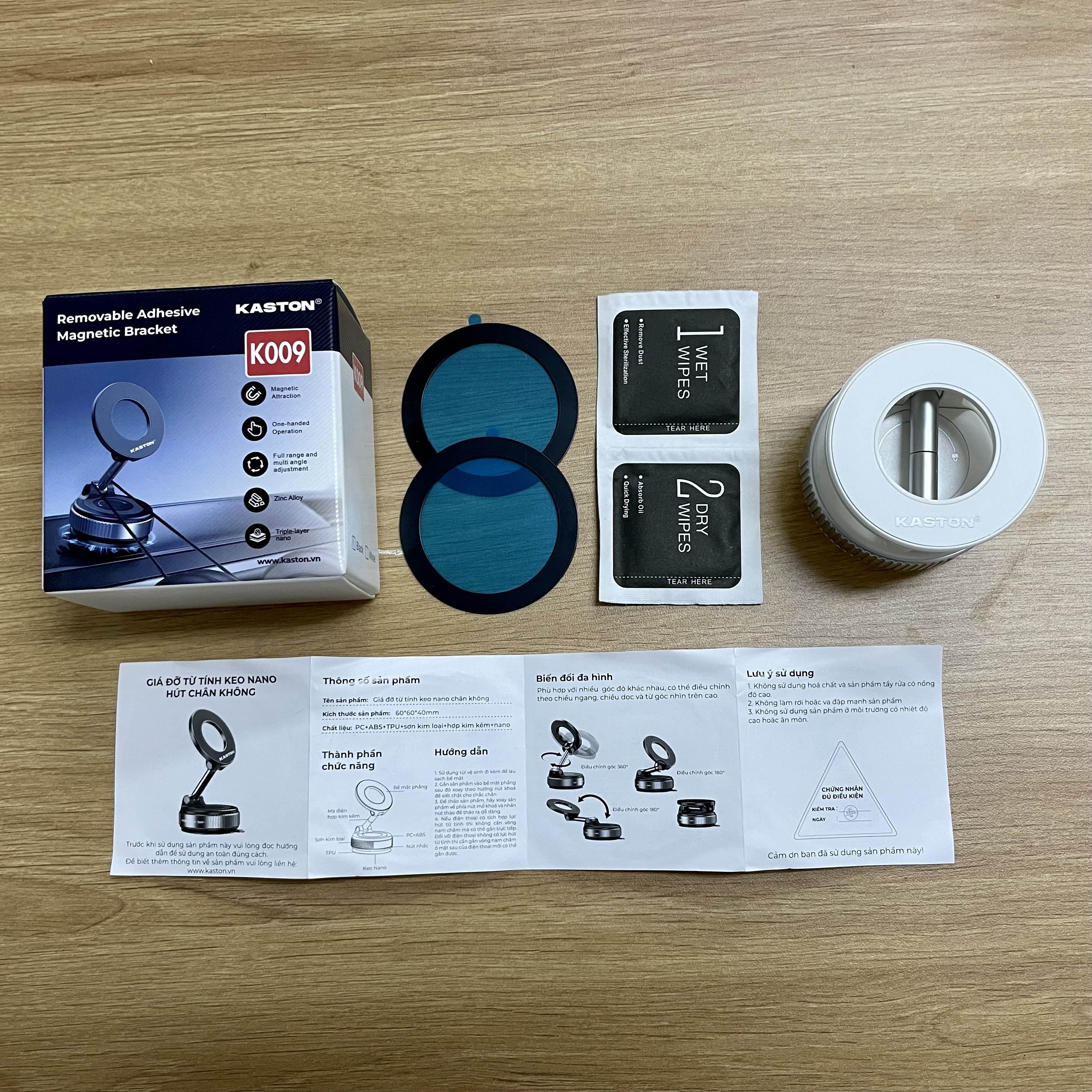 [New] Giá đỡ điện thoại ô tô Kaston - K009 - Keo nano siêu bám - Từ tính hít chân không, xoay 360° gấp gọn đa năng_thumbnail_10