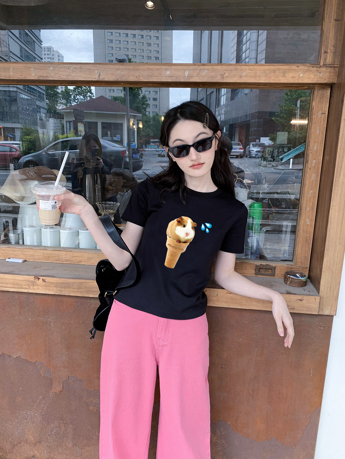 Áo Thun baby tee form ôm ABD1346 Miucho vải cotton co giãn in mix_thumbnail_2