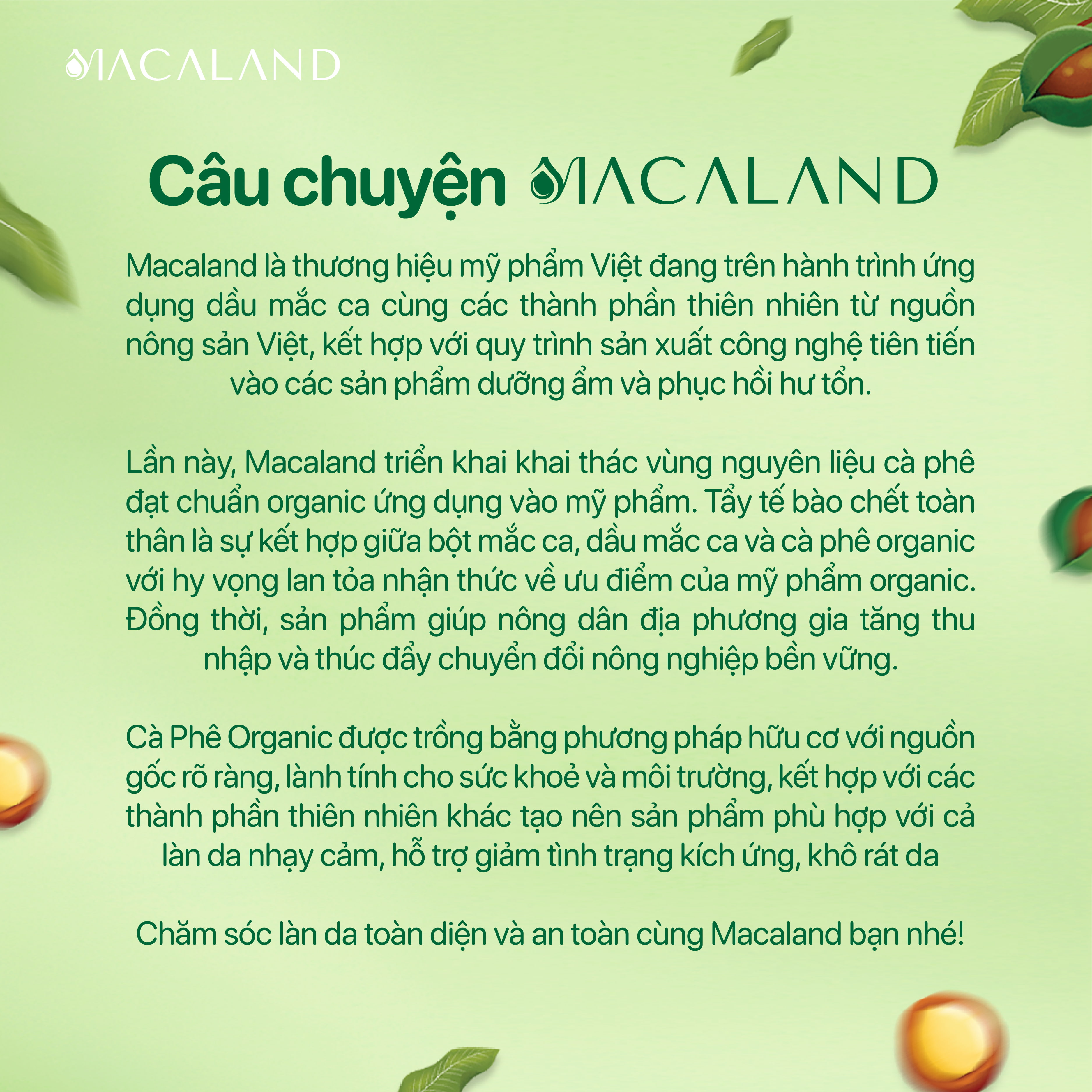 Tẩy Tế Bào Chết Body Cà Phê Organic – Mắc Ca Macaland 235g Dưỡng Ẩm, Chăm Da Sáng Mịn_thumbnail_3