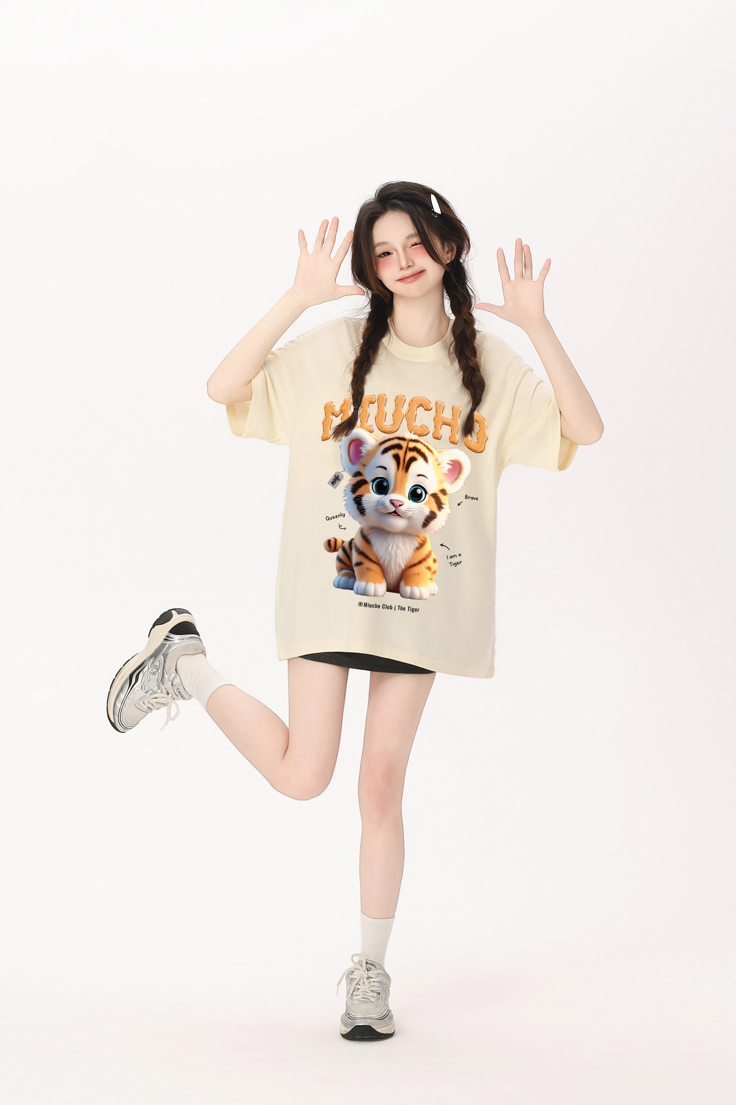 Áo thun form rộng 12 con giáp tuổi Dần (tuổi hổ) ATD1238 Miucho tay ngắn cổ tròn in mix_thumbnail_9