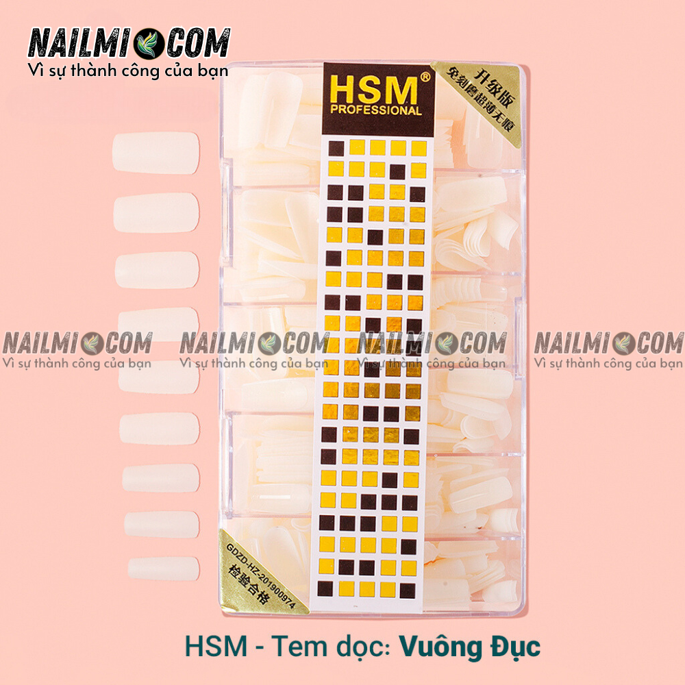 Móng úp - form vuông - màu trắng đục - L2