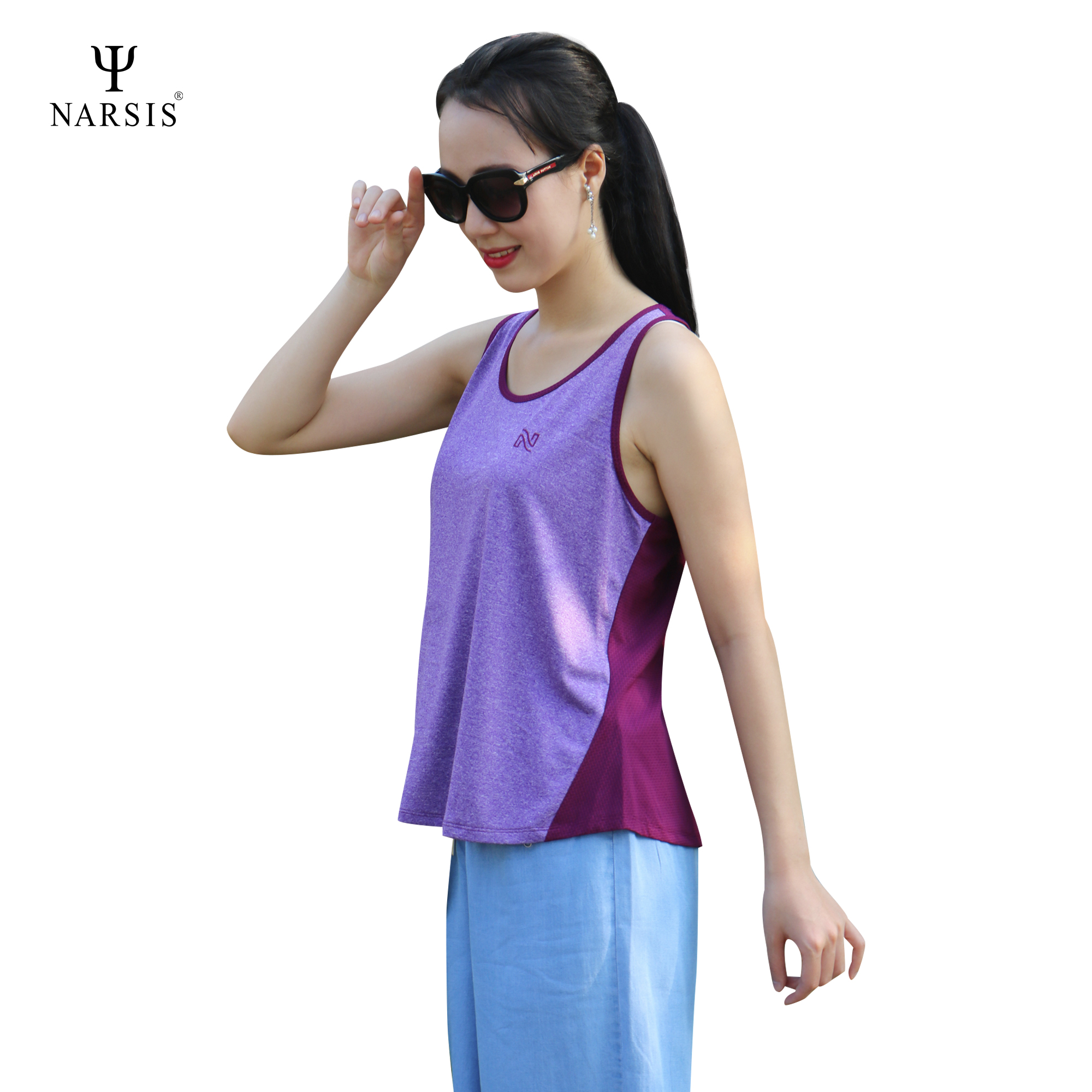 ÁO KIỂU NỮ L8005 NARSIS CHẤT LIỆU THOÁNG MÁT, DỄ CHỊU, THOẢI MÁI CẢ NGÀY, DỄ VẬN ĐỘNG_thumbnail_1