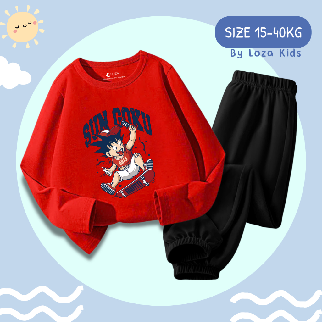 Bộ Thu - Đông bé trai in hình SUN GOKU  - Loza Kids BW467