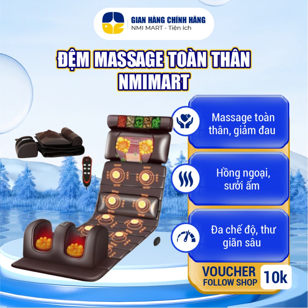 Đệm Massage Đa Năng Toàn Thân NMI MART Giảm Đau Nhức, Hồng Ngoại TMS01- TMS01