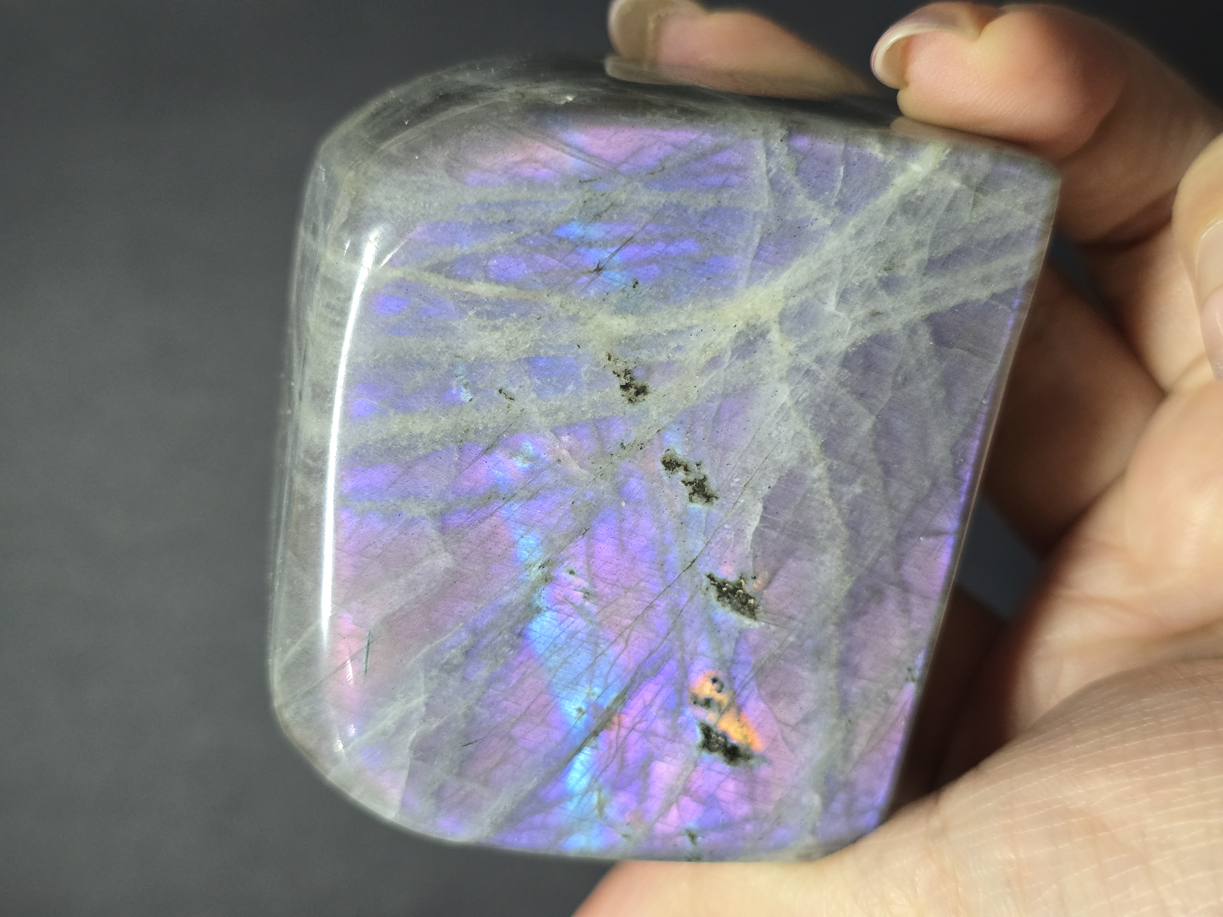 Labradorite / Đá Xà Cừ / Hắc Nguyệt Quang Ánh Tím Xanh Sunset Dạng Freeform Để Bàn_thumbnail_9