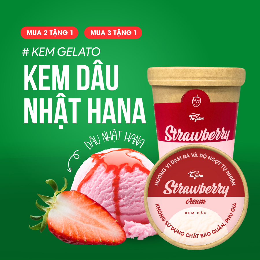 Kem Gelato - Vị Dâu Nhật Hana
