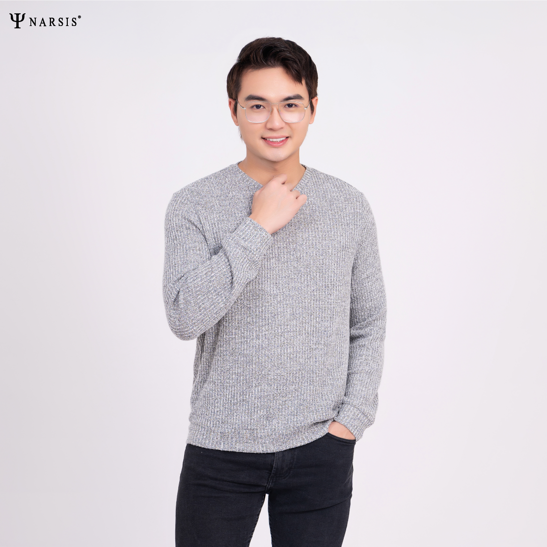 ÁO THU ĐÔNG NAM D0029 NARSIS VẢI LEN COTTON ẤM ÁP, THOÁNG MÁT, GIỮ ẤM TỐT, MỀM MẠI