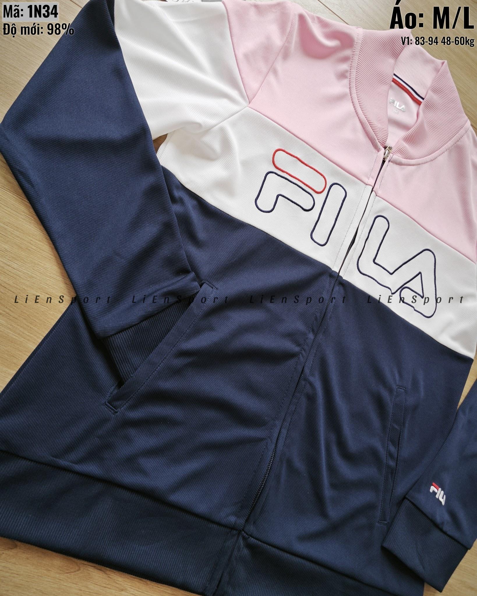 Fila Áo thun thể thao Nữ Size M Xanh lá Auth 2nd Dáng suông thoải mái Vải 1 lớp thoáng mát Che bụng dưới Dài 70cm Phù hợp gym yoga chạy bộ casual Mã:1N34_thumbnail_5