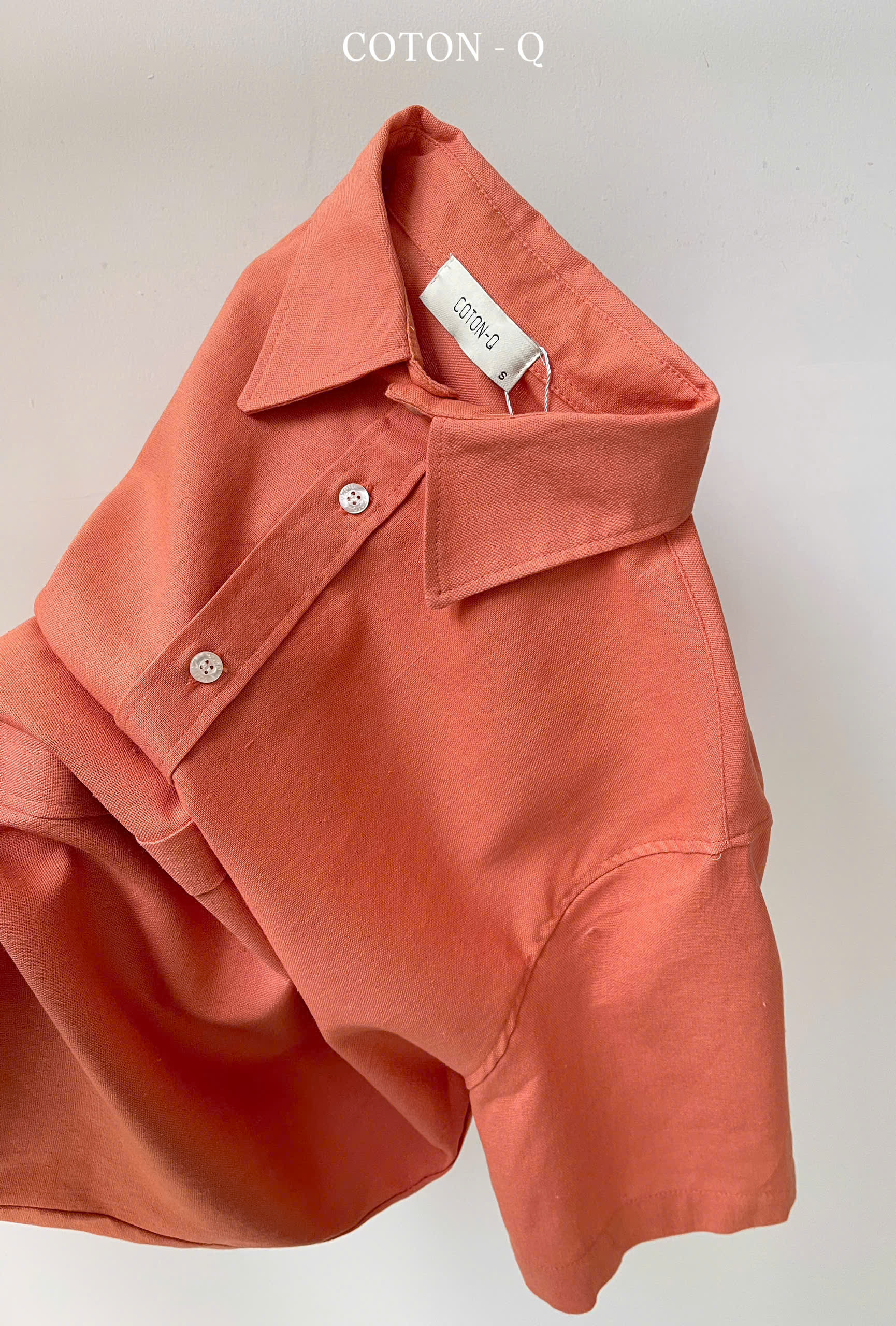 Set áo somi cam + quần short linen_thumbnail_3