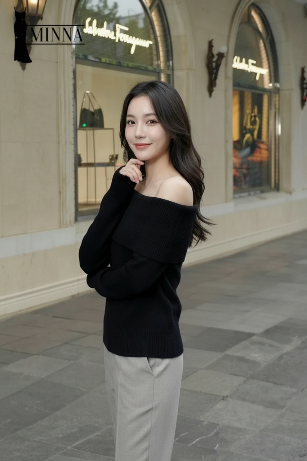 Elegant Off-Shoulder Knit - MA041_thumbnail_2