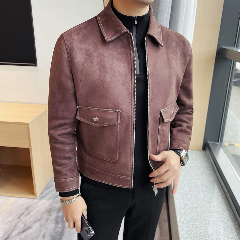 PA14 – Áo jacket nam thu đông dây kéo đồng màu, cổ bẻ, túi lớn, lót lông_thumbnail_9