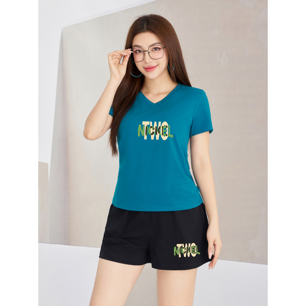 [Form vừa] Đồ bộ nữ mùa hè thun cotton áo cổ V - Quần áo nữ mặc nhà/đi chơi - LOZA G0182_thumbnail_5