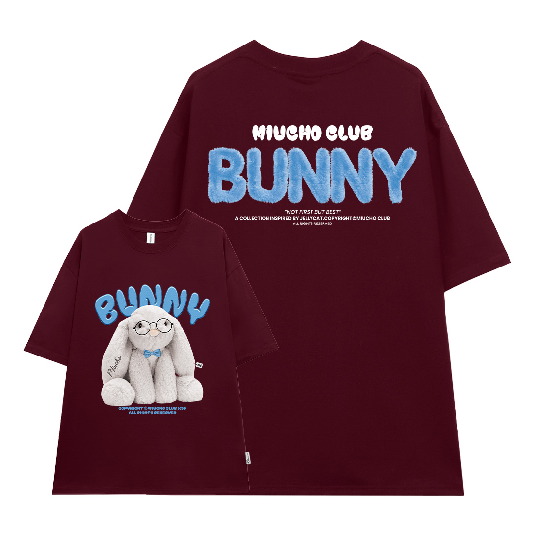 Áo thun thỏ Bunny form rộng local brand ATD1257 Miucho tay ngắn cổ tròn in mix_thumbnail_20