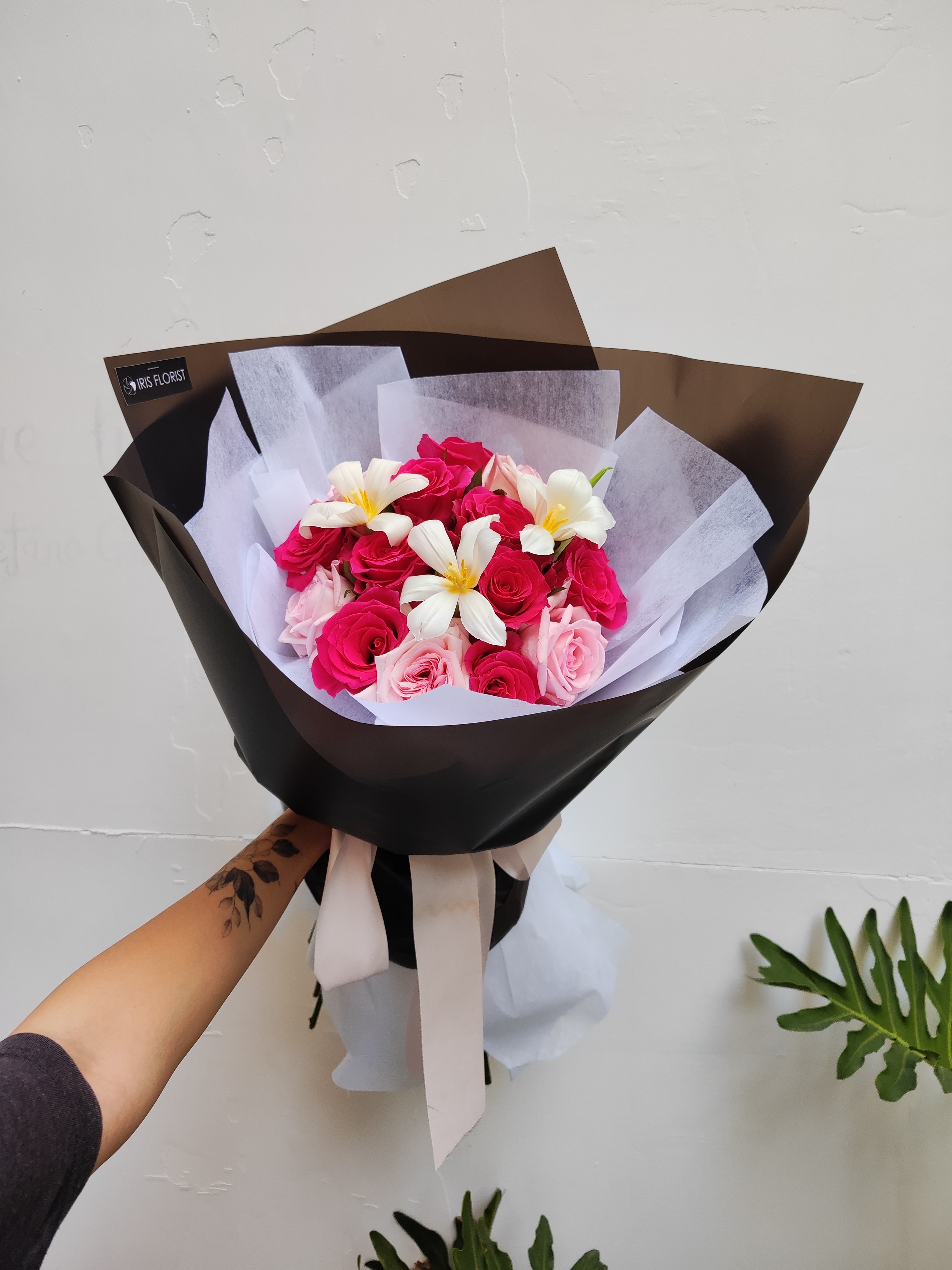 Bó hoa hồng Pink Floyd mix Tulip