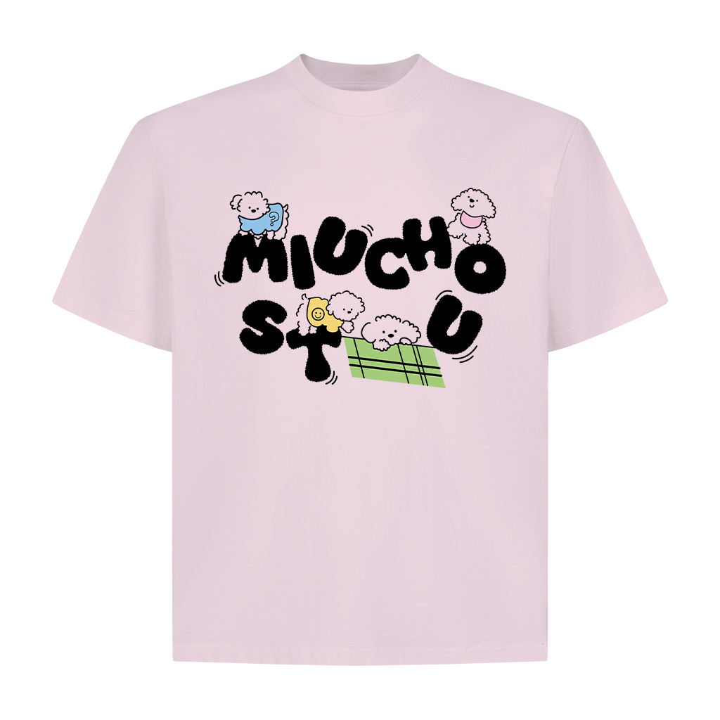 Áo thun form boxy cún yêu cute 2624 Miucho vải cotton thoáng mát dễ phối đi chơi đi học