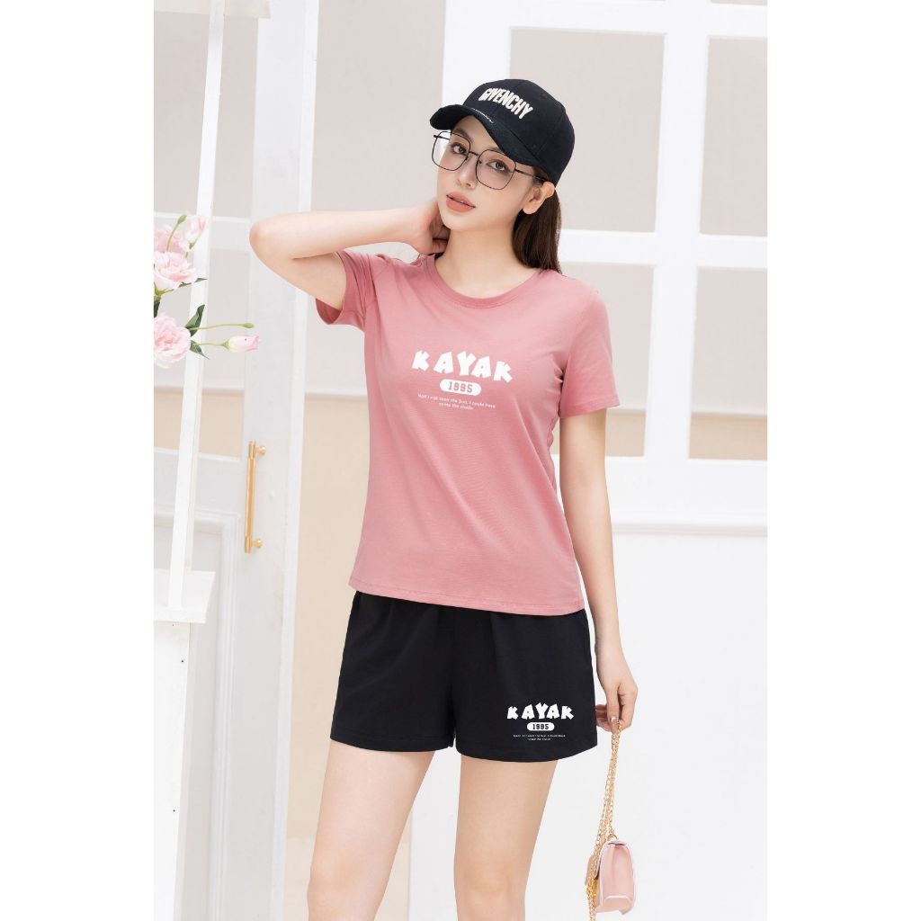 [Form vừa] Bộ đồ nữ in chữ KAYAK - Set đồ nữ cộc tay mặc nhà/ đi chơi LOZA VP38_thumbnail_7