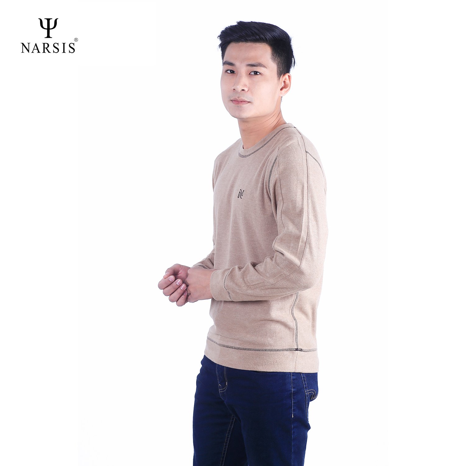 ÁO NAM THU ĐÔNG D7080 NARSIS VẢI LEN COTTON ẤM ÁP, THOÁNG MÁT, GIỮ ẤM TỐT, MỀM MẠI_thumbnail_0