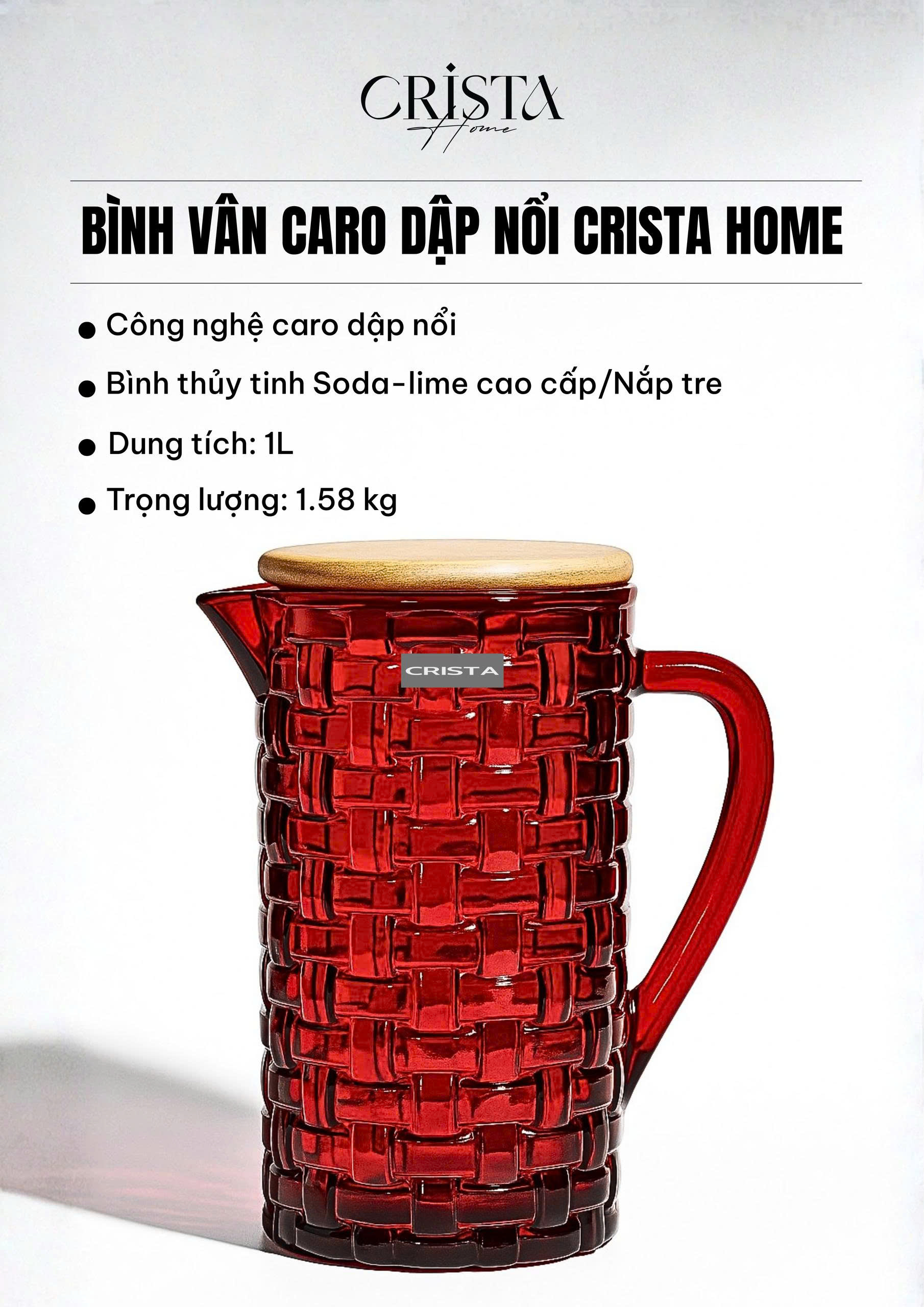 Bình thủy tinh CRISTA HOME vân caro 1000 ml_thumbnail_11