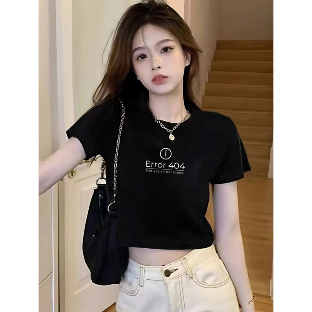 [Form Ôm] Áo croptop nữ ôm body màu đen in hình - Áo thun nữ dáng croptop ôm Loza - G0261_thumbnail_4
