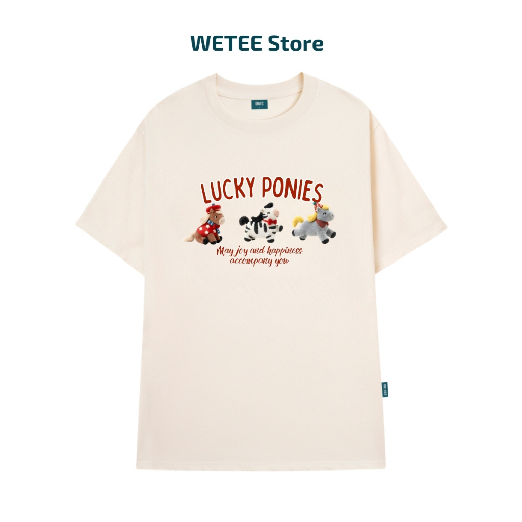 Áo thun Tết 2026 hình 3 chú ngựa Lucky Ponies dáng oversized rộng nam nữ Local brand WE TEE - WU1122_thumbnail_2