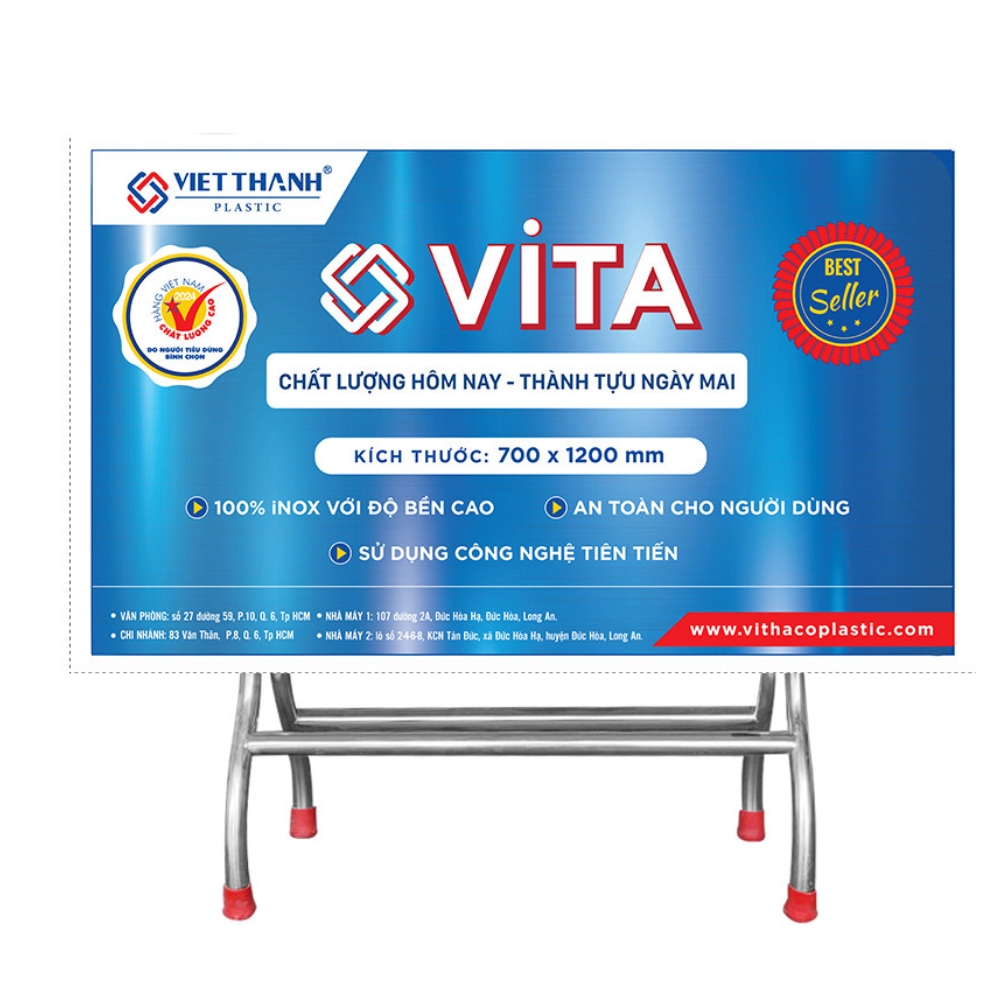 BÀN INOX CHỮ NHẬT VITA