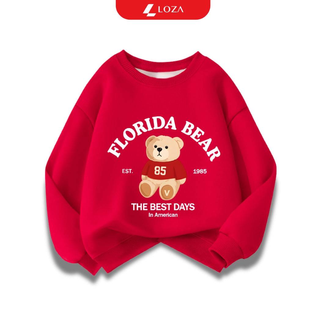 Áo nỉ sweater bé trai, bé gái hình gấu FLorida Bear - Loza Kids IN3384