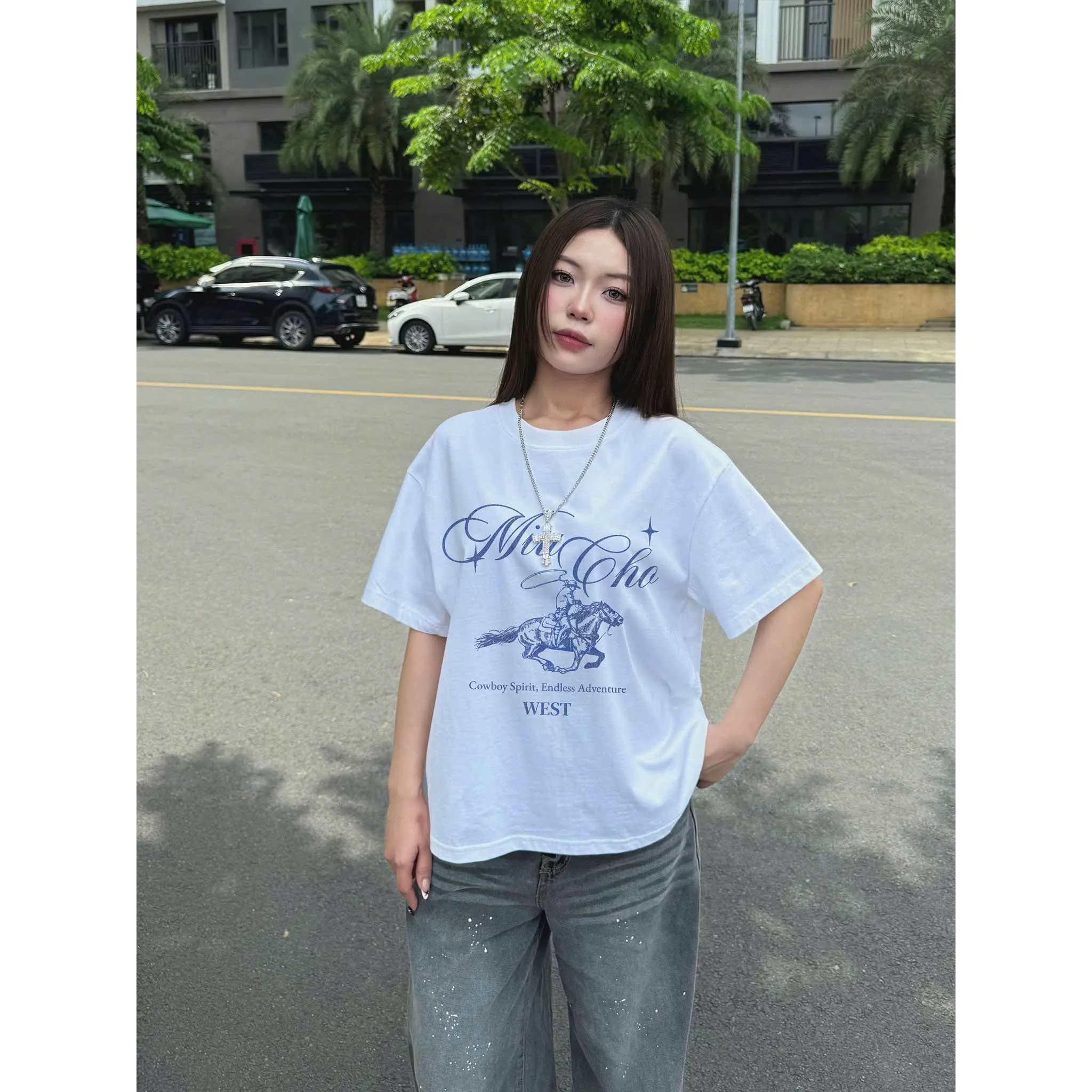 Áo thun nam form boxy thiết kế cổ điển 2543 Miucho Club vải cotton thoáng mát mặc thoải mái cả ngày_thumbnail_2
