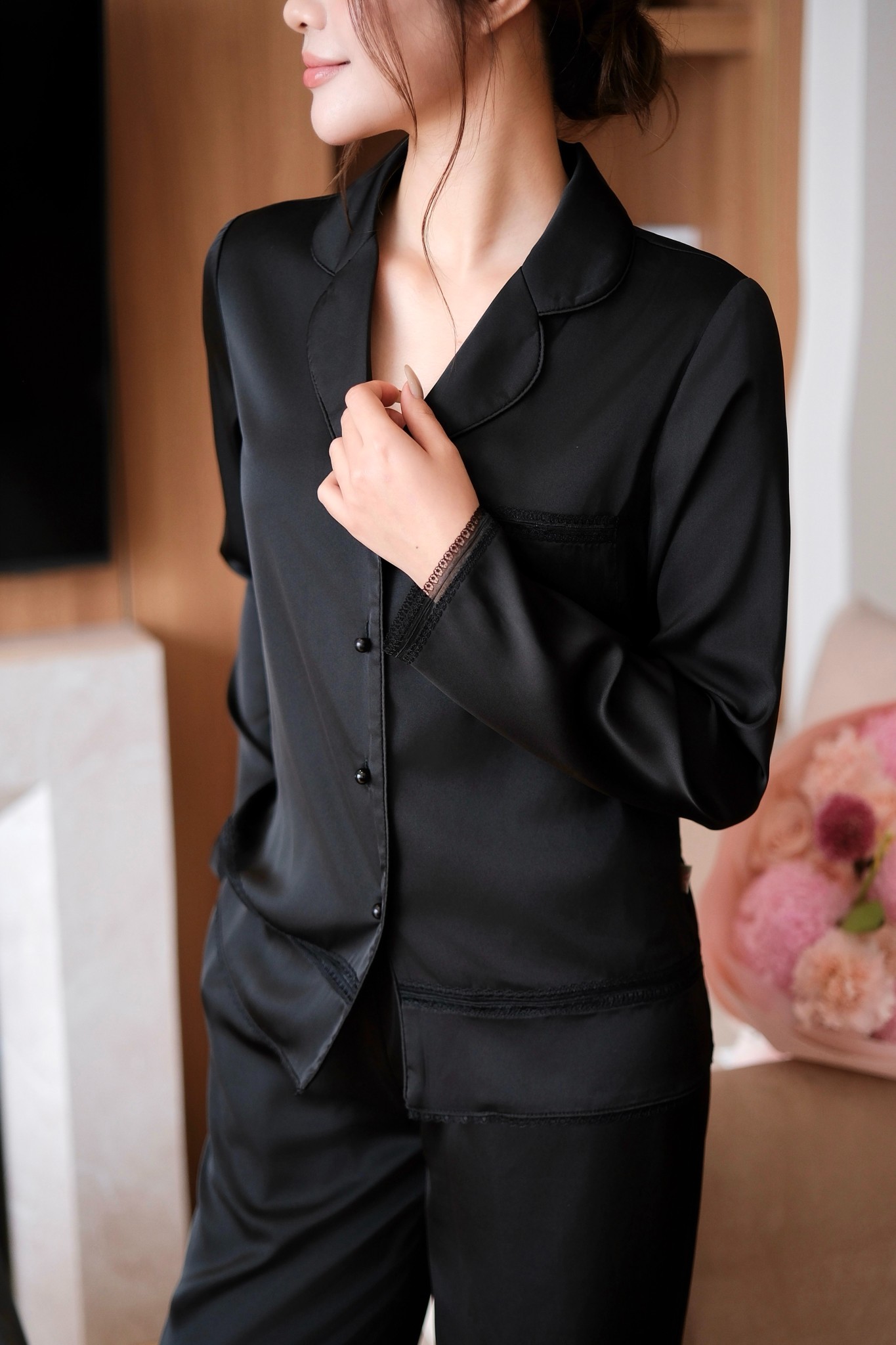 Bộ Lụa Áo Dài Tay, Quần Dài BN649_thumbnail_4