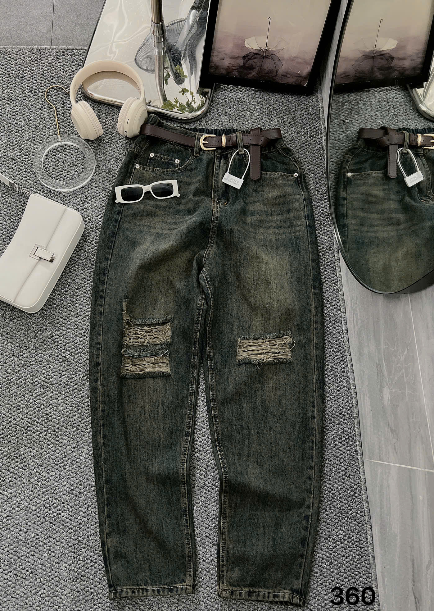 Quần baggy lưng thun rách kiểu bigsize QJ360 dành cho nàng béo mập từ 55-90kg_thumbnail_13