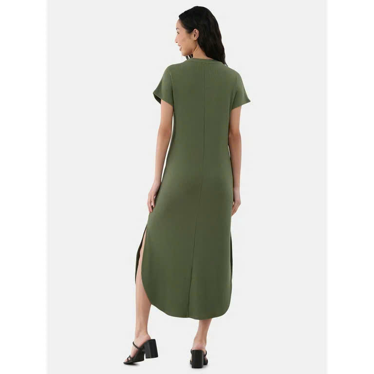 Đầm dài suông xẻ tà nữ 
