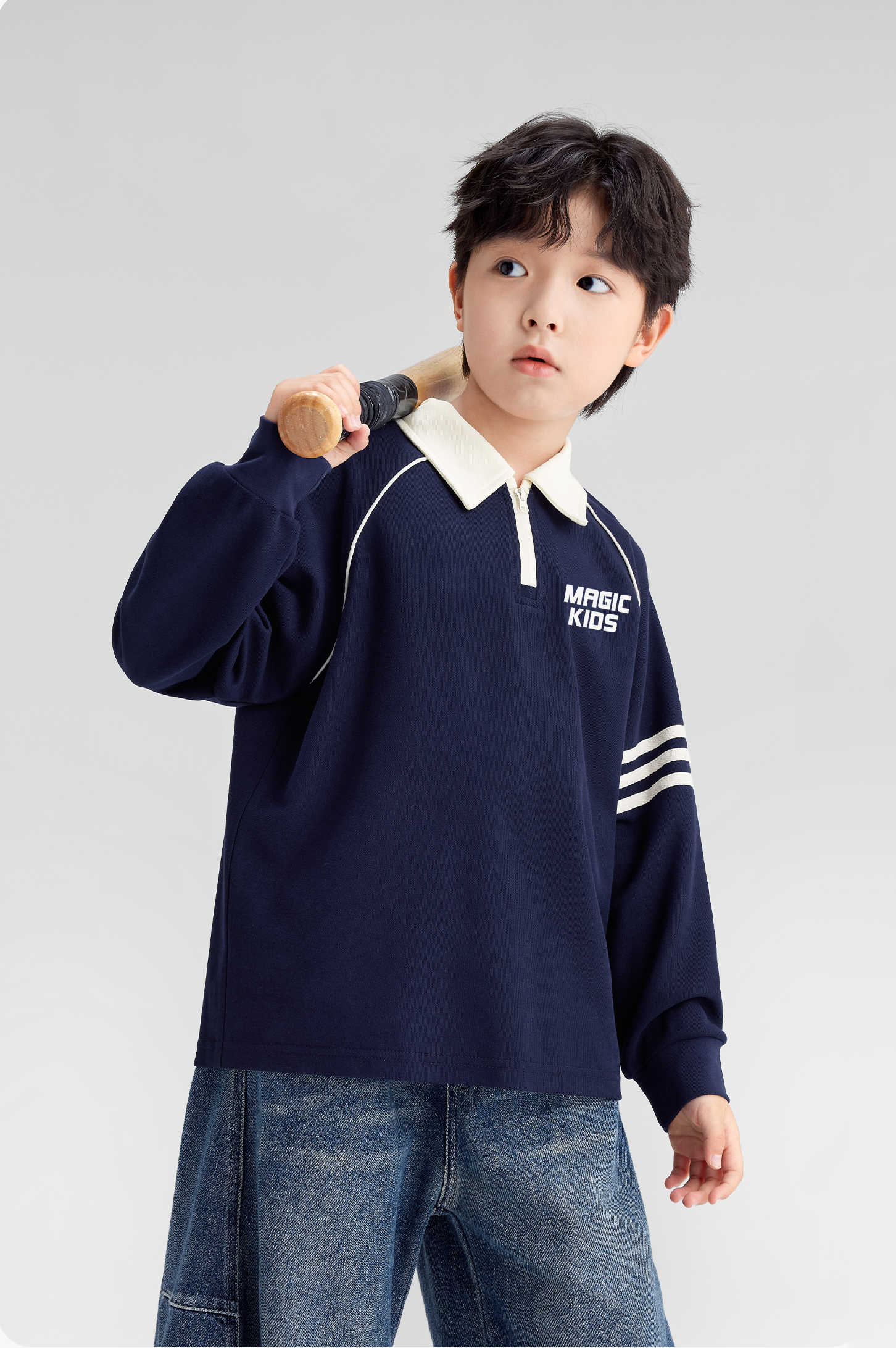 Áo dài tay phối kẻ chất thun tổ ong ADT25002