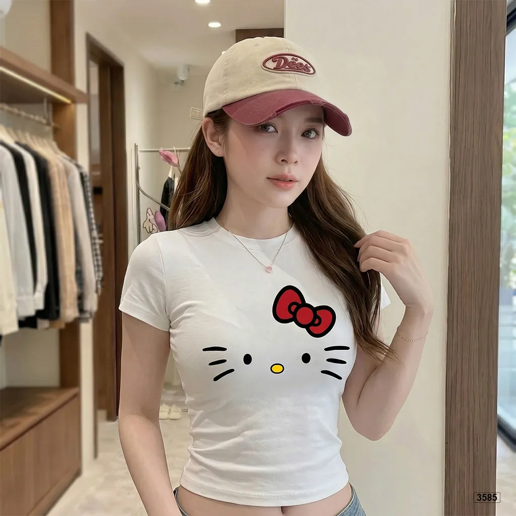 Áo baby tee nữ ôm body hack dáng kitty đáng yêu Beezy 3585_thumbnail_4