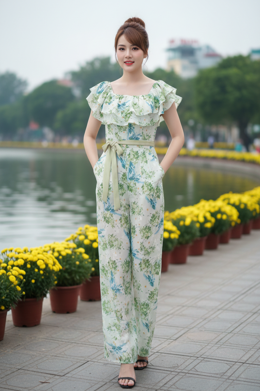 Jumpsuit ống rộng bèo ngực mặc 2 kiểu_thumbnail_16