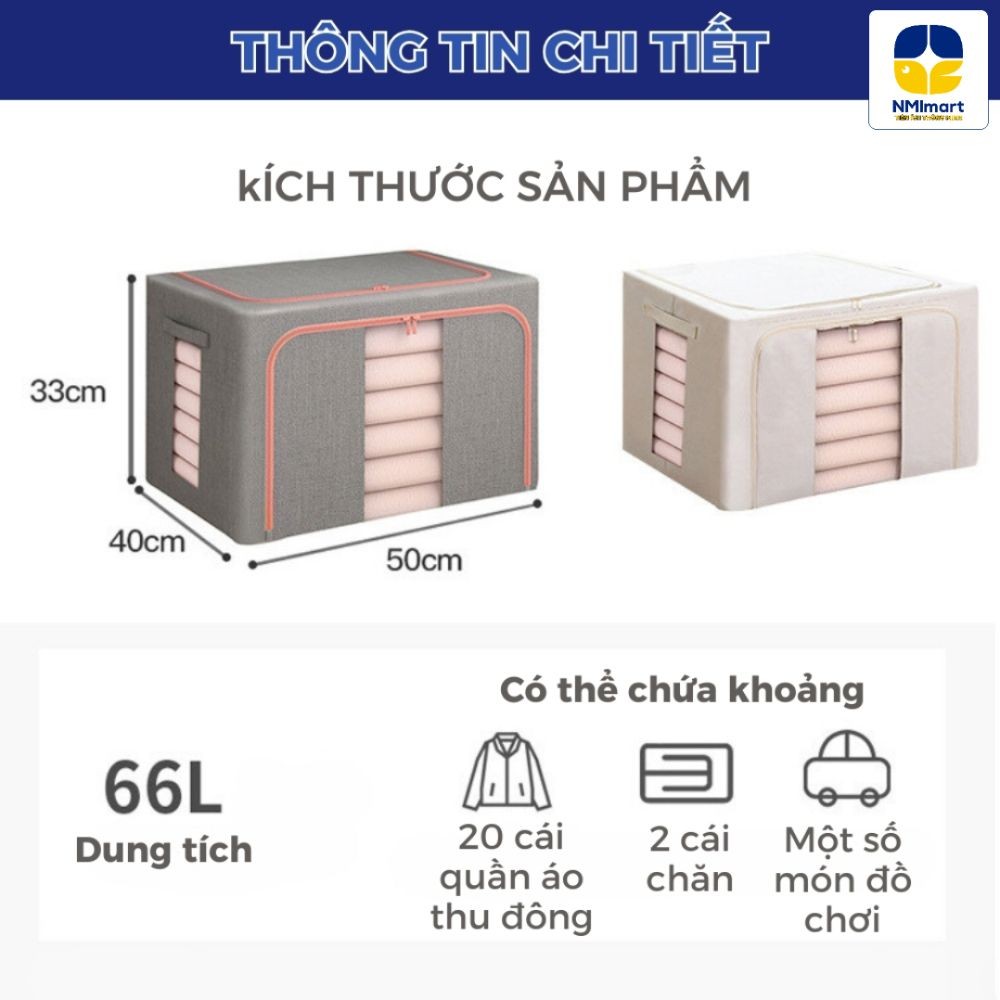 Hộp đựng quần áo NMIMART ĐỰNG đồ lót, tất vớ, cà vạt, thùng đựng chăn màn vải chống thấm tiết kiệm không gian_thumbnail_2