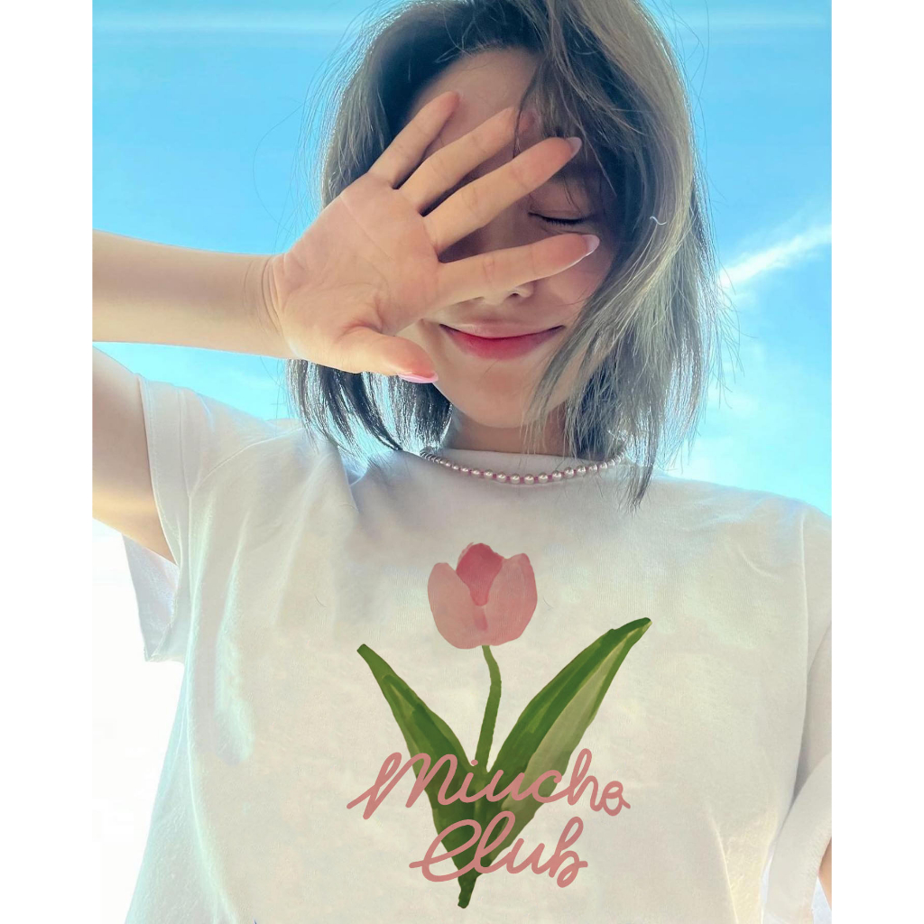 Áo baby tee hoa tuplip xinh xắn ABD306 Miucho cotton cổ tròn in graphic_thumbnail_5