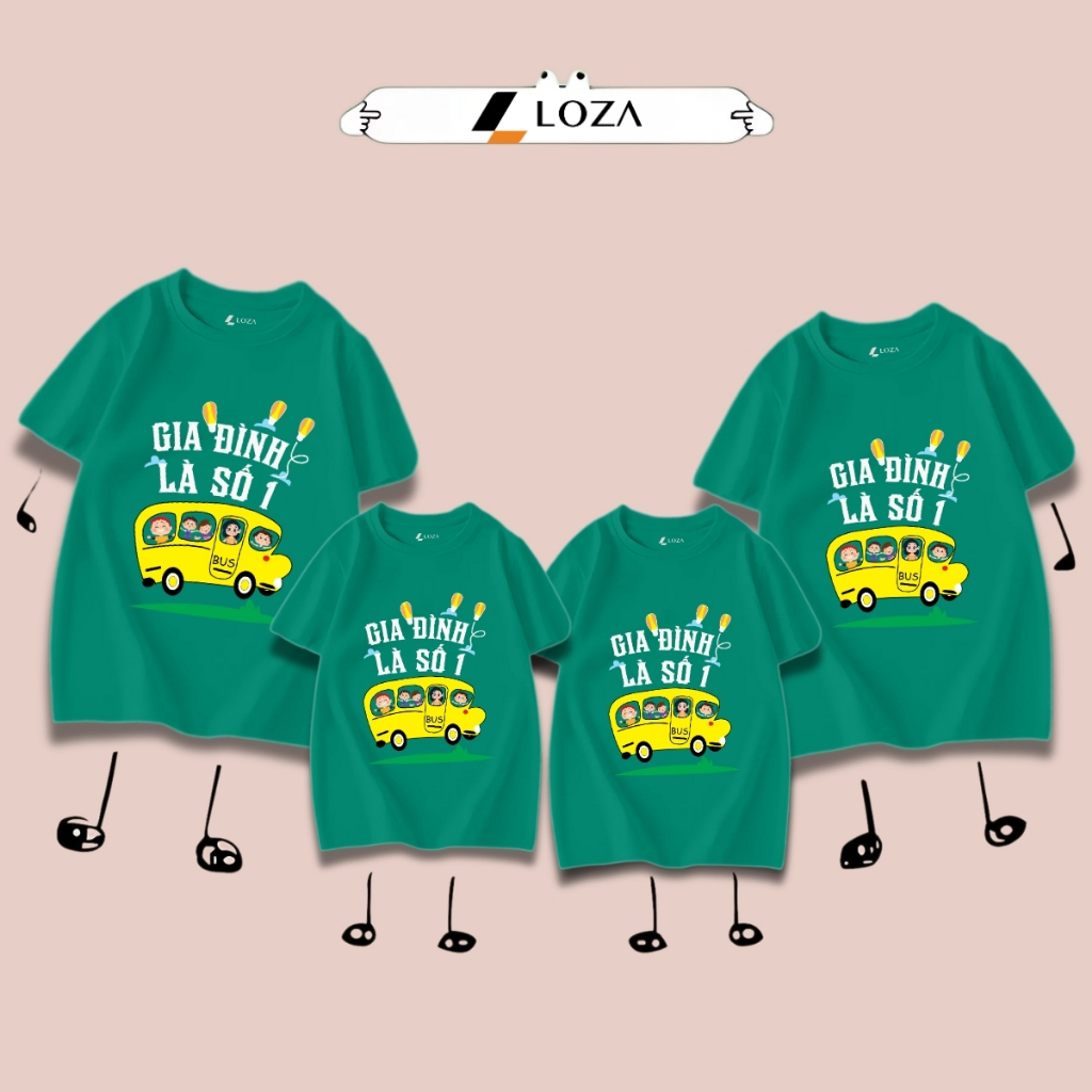 Áo phông gia đình LOZA KIDS Gia đình là số 1 2025 - Áo đồng phục gia đình du lịch biển – Mã GĐ3140_thumbnail_2