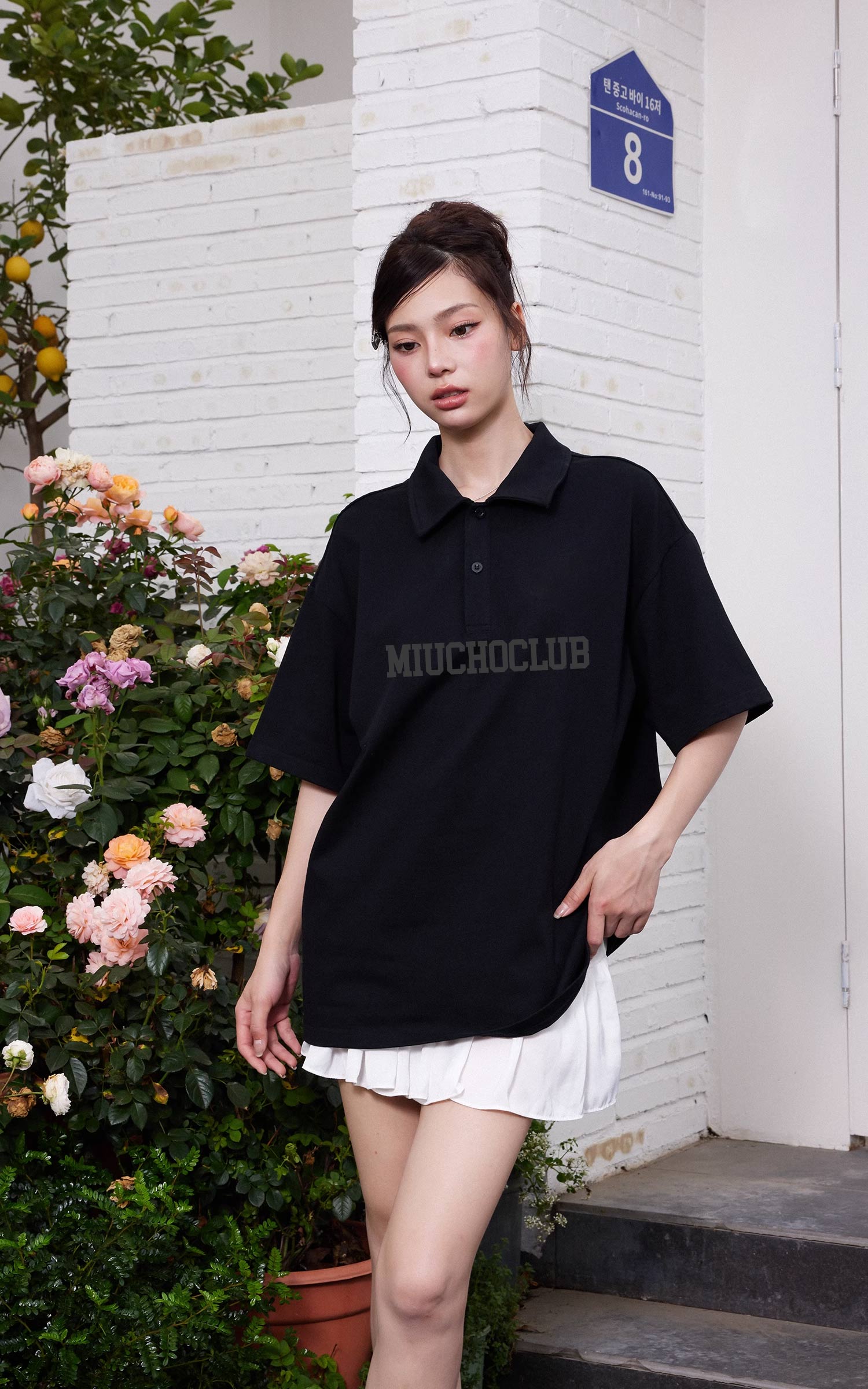 Áo polo nữ form rộng chất vải cotton co giãn thoáng mát PLD1700 Miucho in basic_thumbnail_4