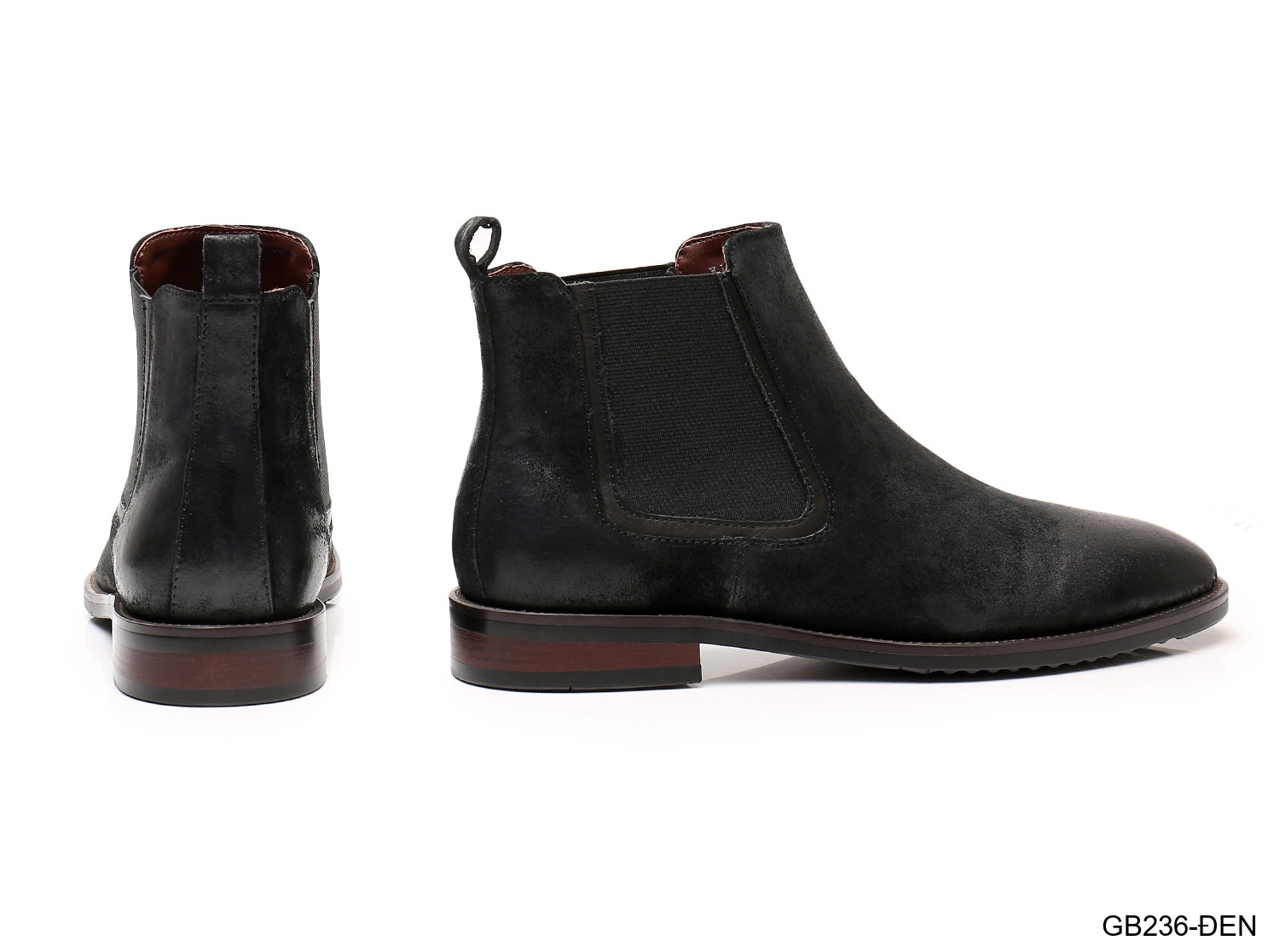 GB236 - Giày Chelsea Nam Da Heo Phong Cách Anh Quốc, Đế Cao Su Thoáng Khí, Màu Đen Kaki_thumbnail_16
