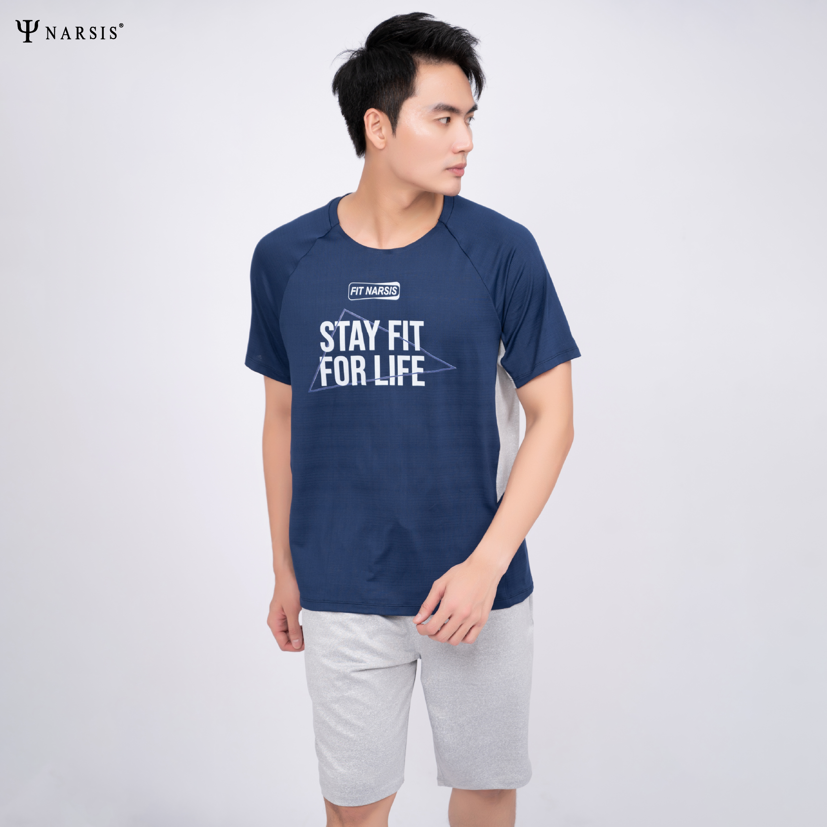 BỘ HÈ THỂ THAO GHI NAVY NAM VẢI THÔNG HƠI E23008 E23009 NARSIS CHẤT LIỆU THOÁNG MÁT, DỄ CHỊU, THO..._thumbnail_3